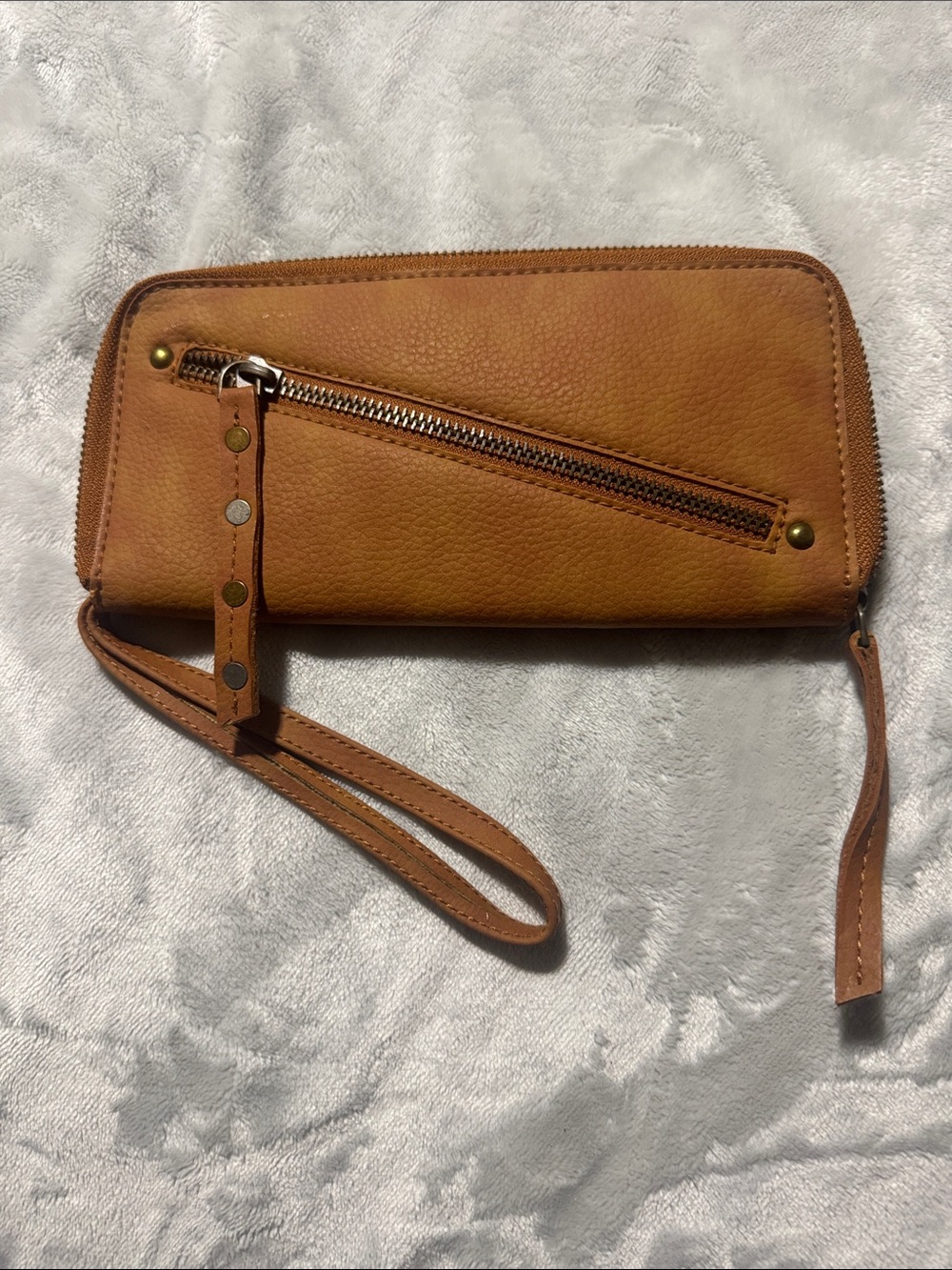 Free people Tan Leather Wristlet Wallet
